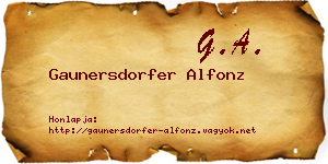 Gaunersdorfer Alfonz névjegykártya